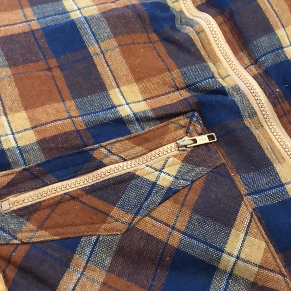 RARE Vintage 70s Plaid Wool Reversible Down Feather Puffer Vest Unisex - Picture 9 of 15